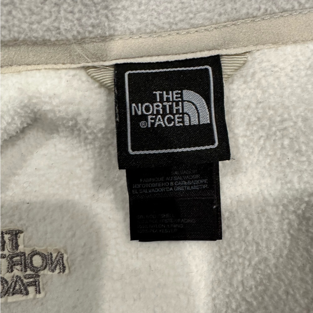 The North Face Womens Khumbu Fleece Jacket White Gray Pockets Toggle Elastic XS - Picture 6 of 8